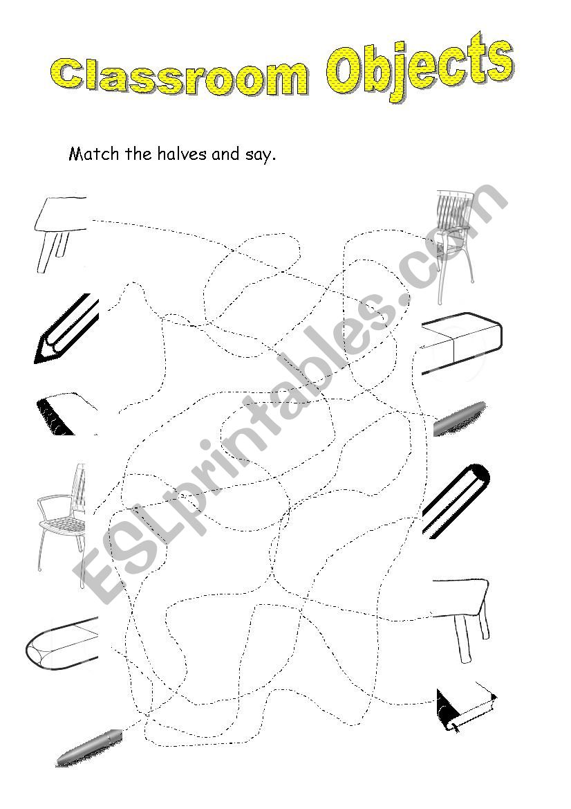 classroom objects worksheet