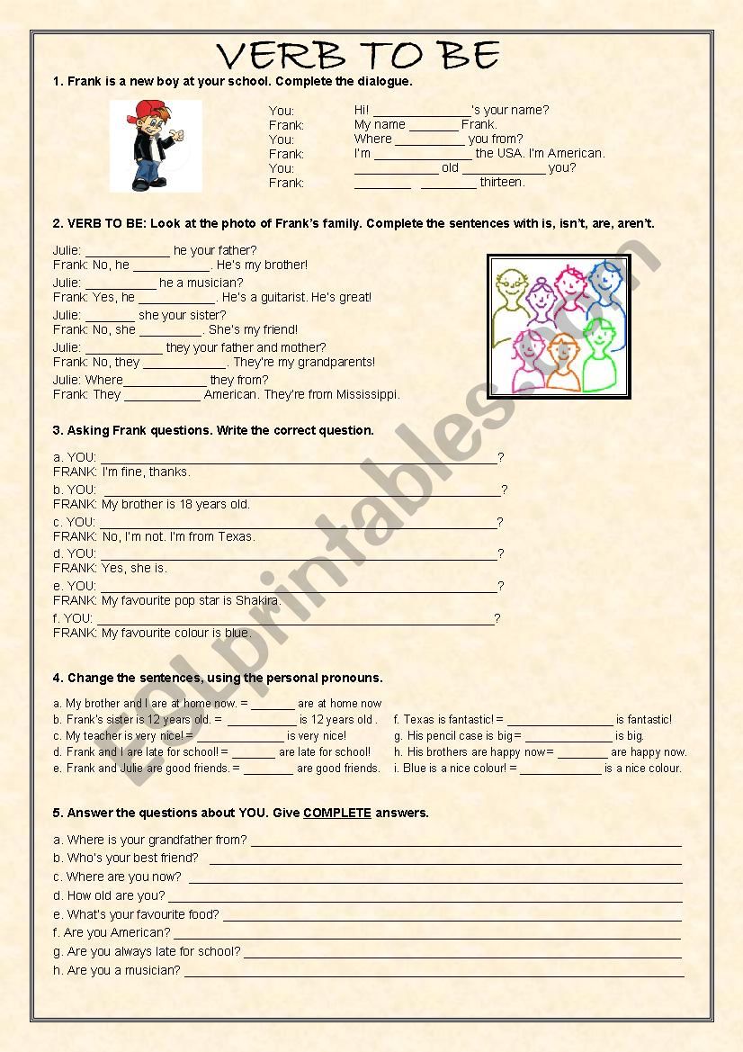 VERB TO BE - REVIEW worksheet