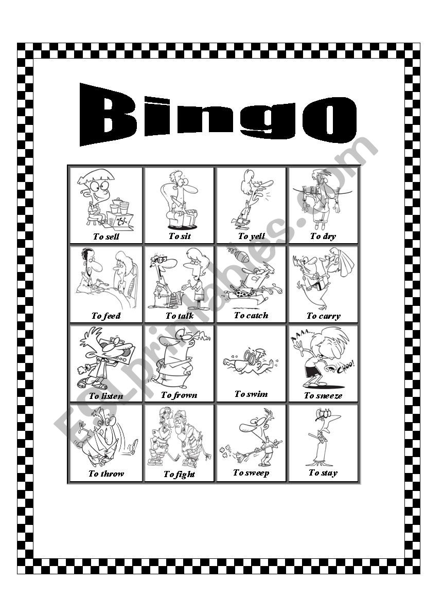 Bingo. Actions. Part 2 worksheet