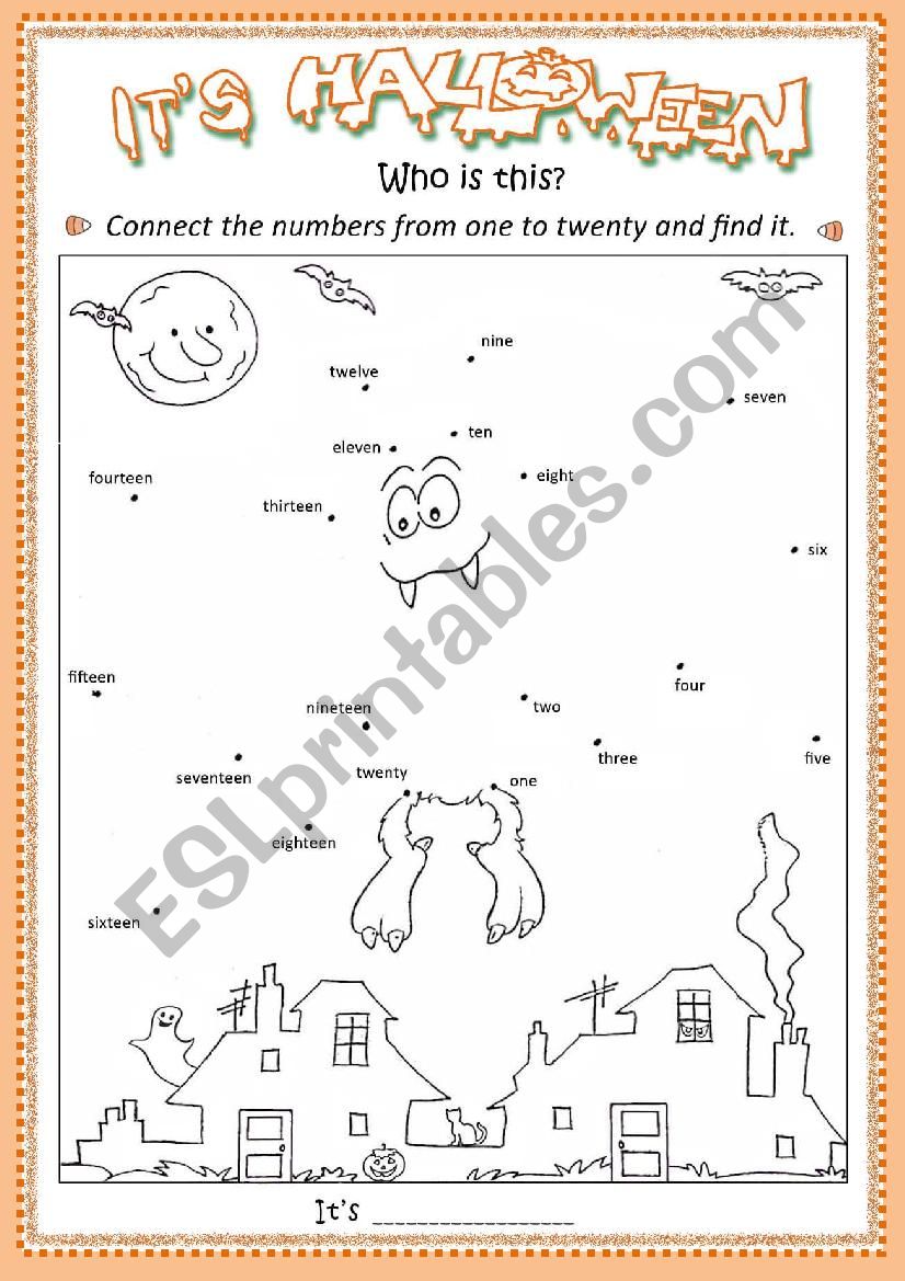 Halloween  * 1 -  20 * worksheet