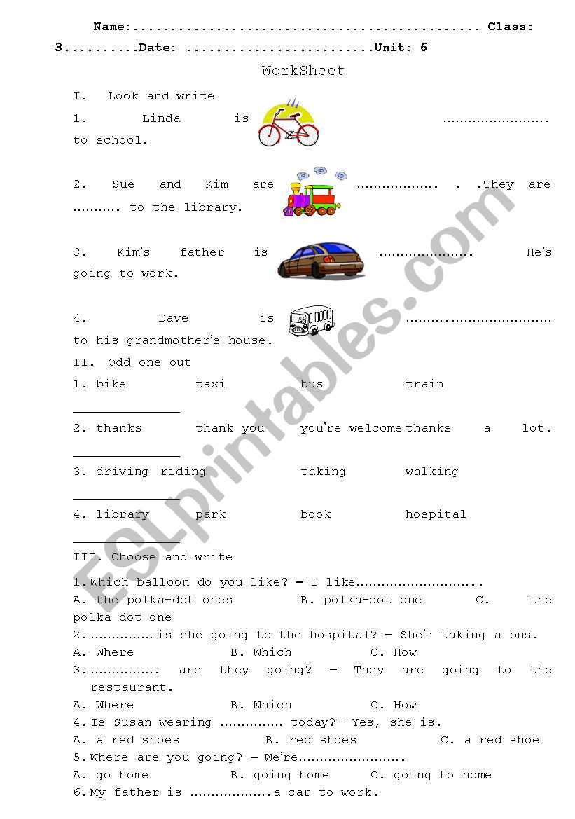 Transport - Present Continuous