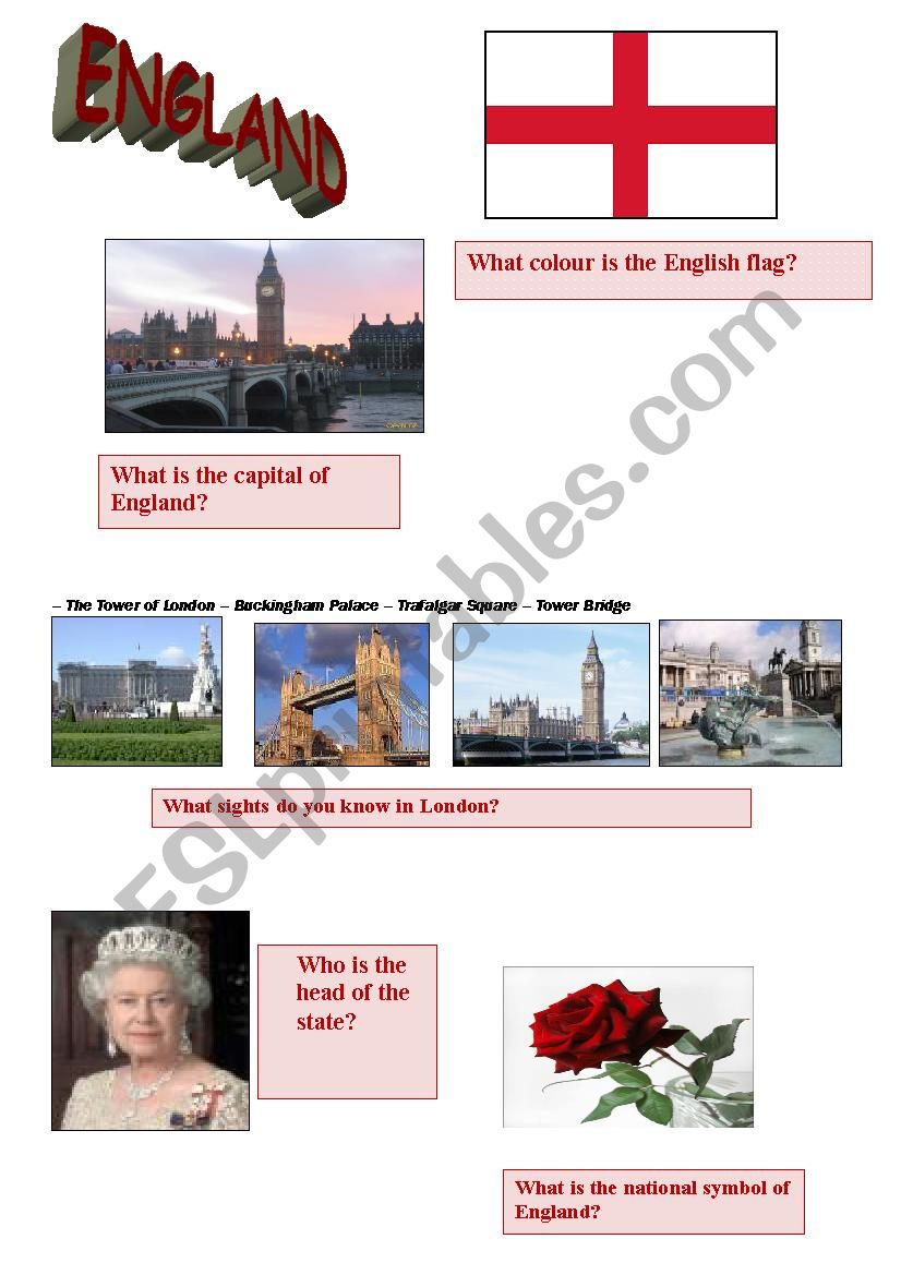 England worksheet