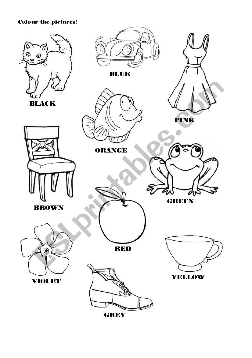 Colour the pictures! worksheet
