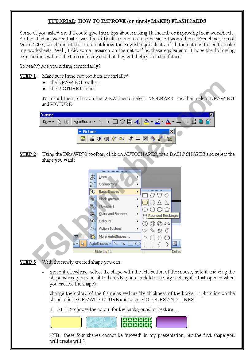 Tutorial N°1 - How to make / improve flashcards & worksheets