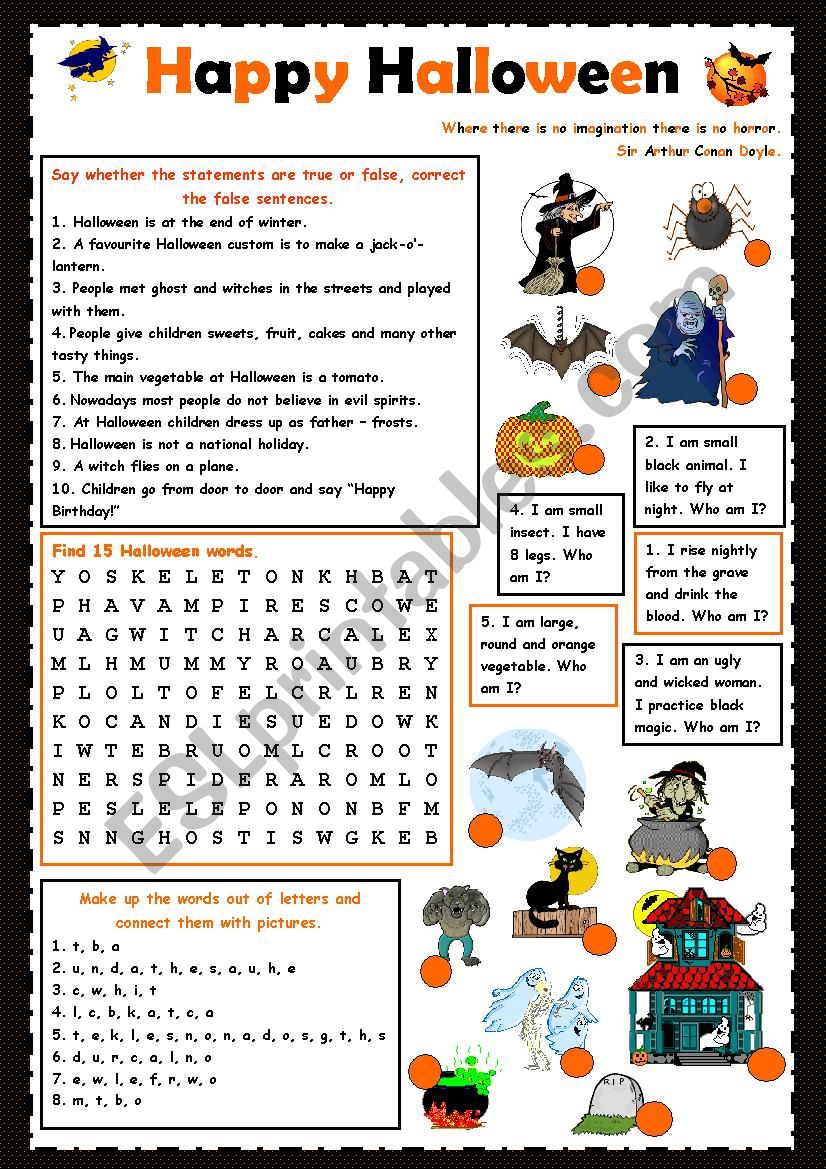 Happy Halloween worksheet