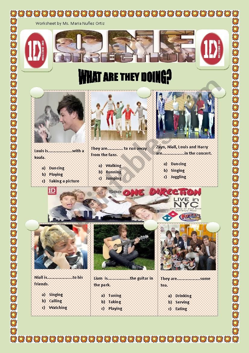 One Direction worksheet