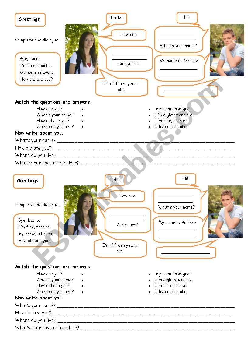 Greetings! worksheet