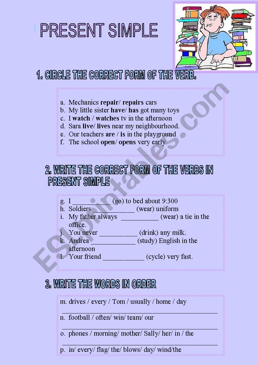 present simple worksheet