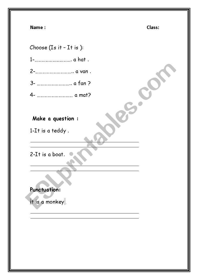 How to make question  worksheet