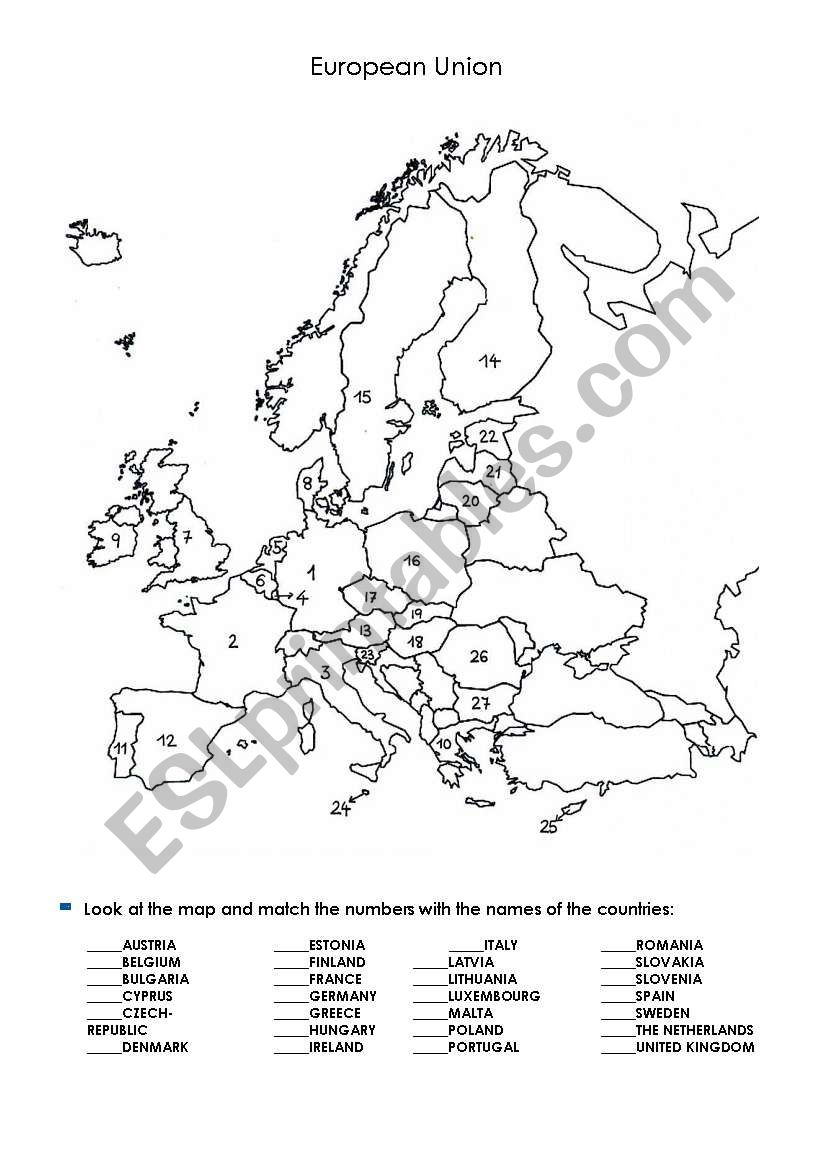 9TH MAY: EUROPE DAY worksheet