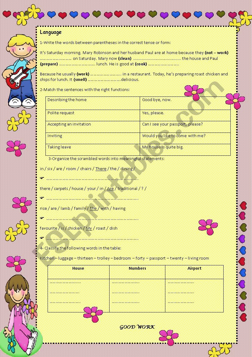 English Test (7th form) / Language 