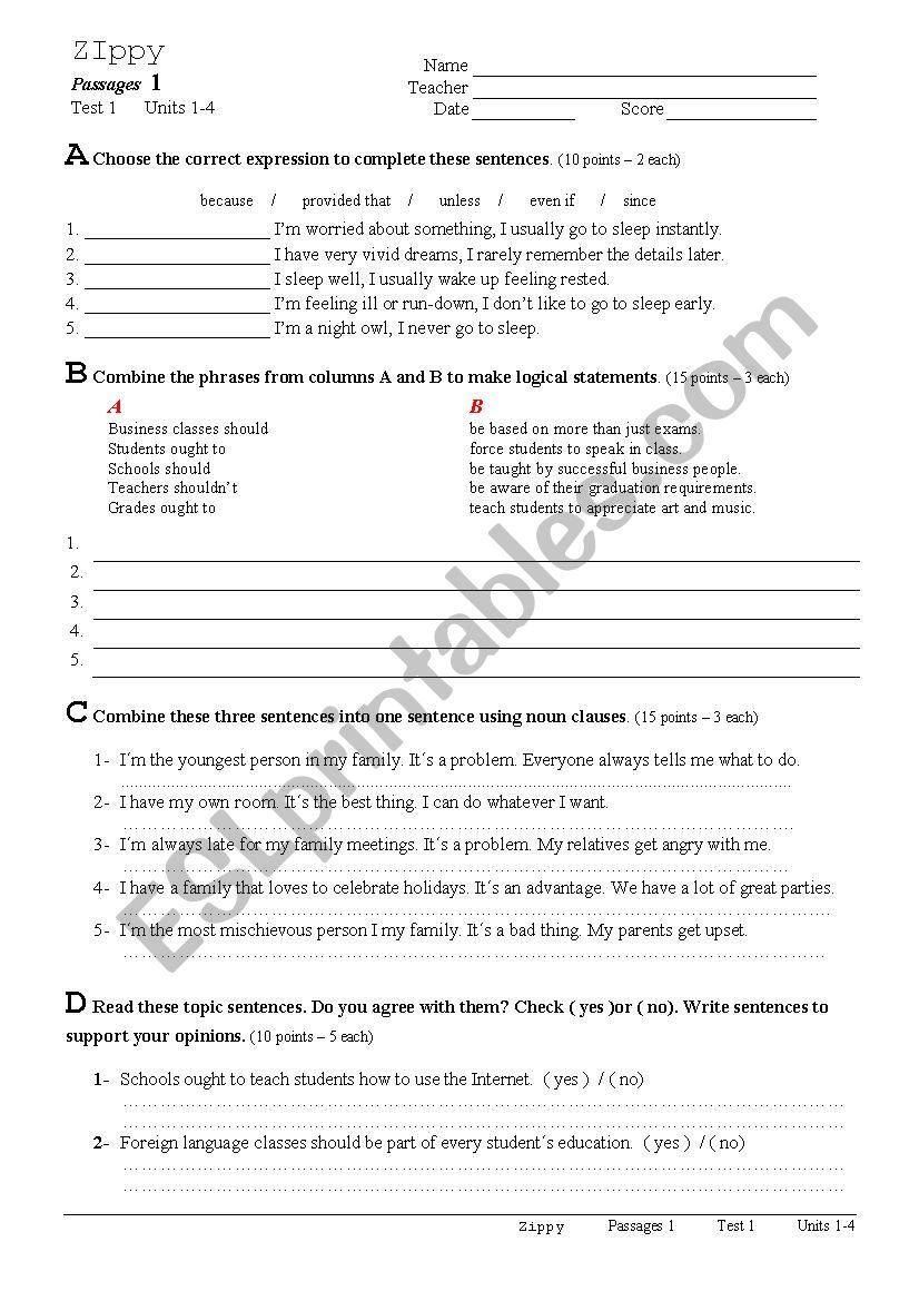 passages review test 1 worksheet