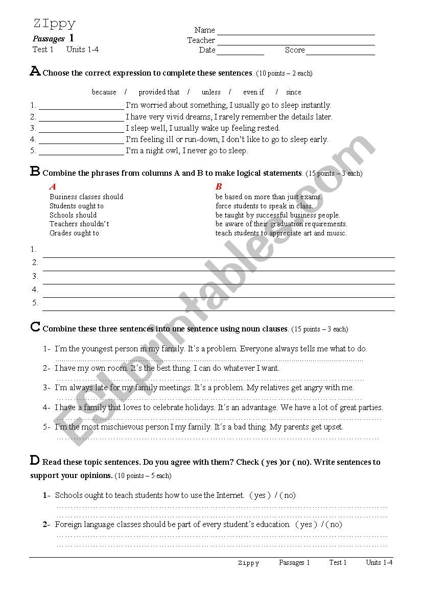passages review test 1 worksheet