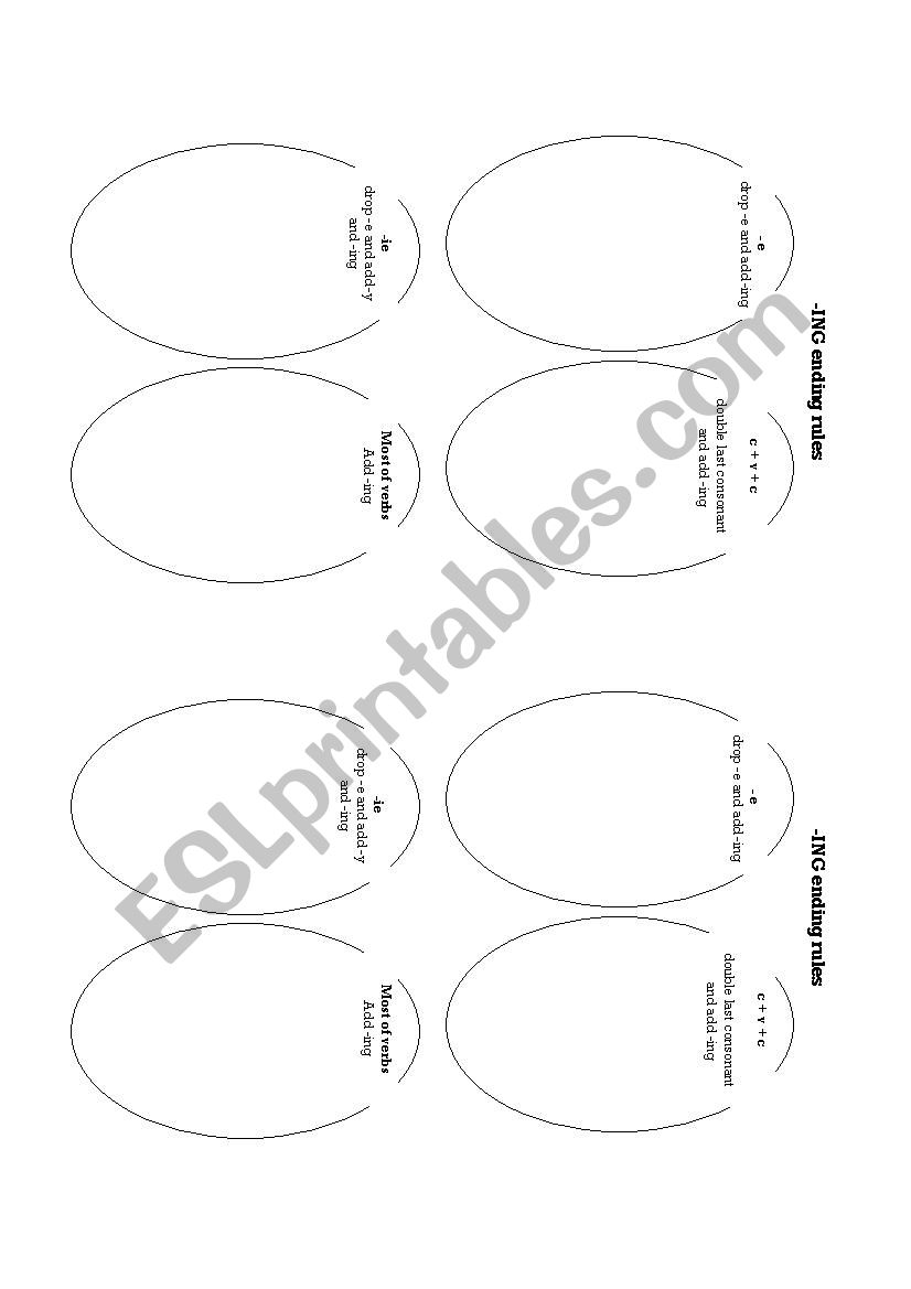 -ING ending rules worksheet