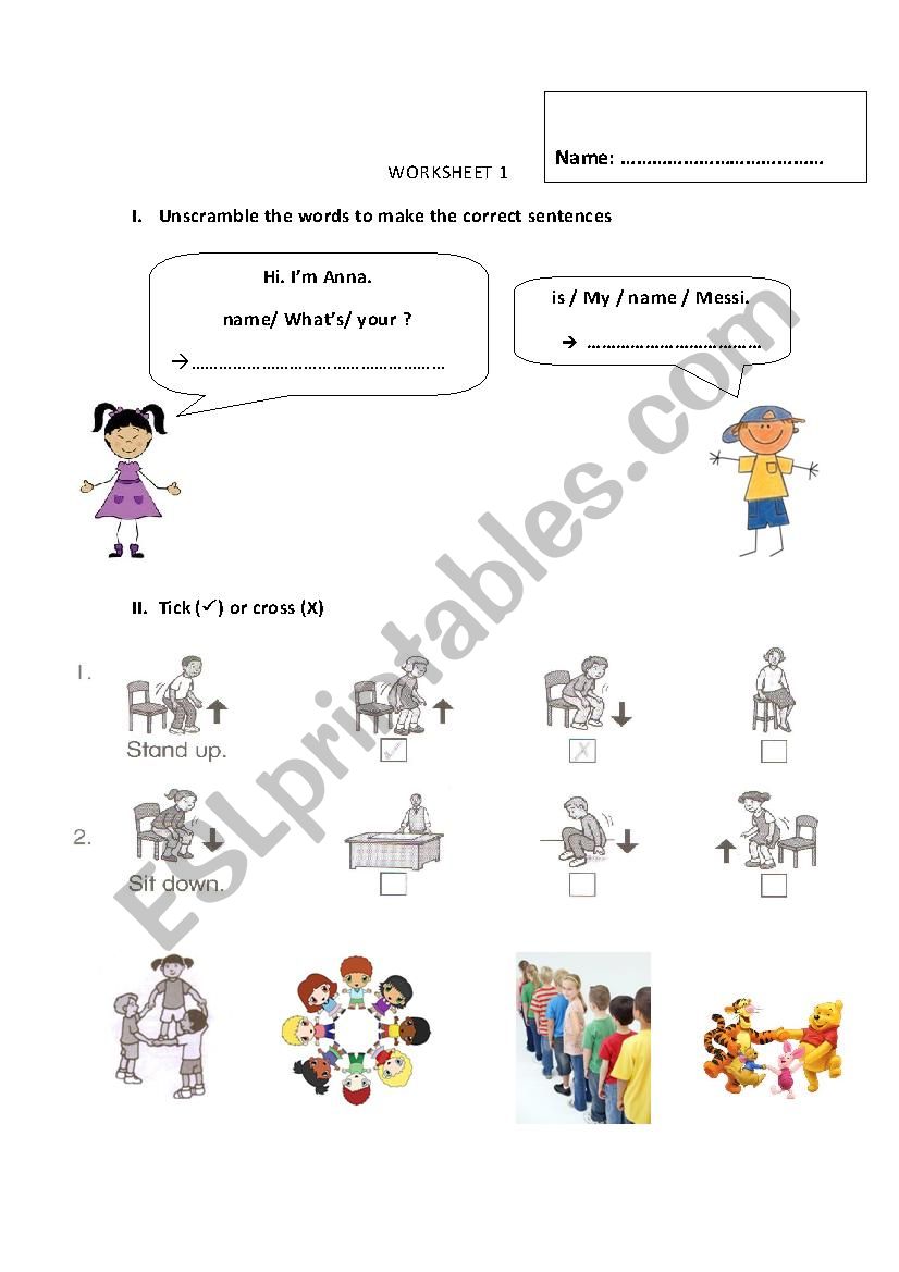 Classroom language for kids worksheet