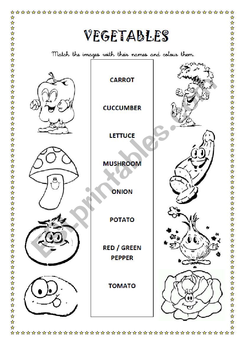 VEGETABLES worksheet