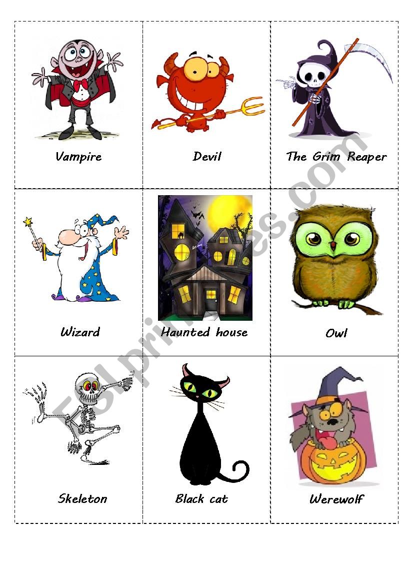 Halloween Cards - Part 1 worksheet