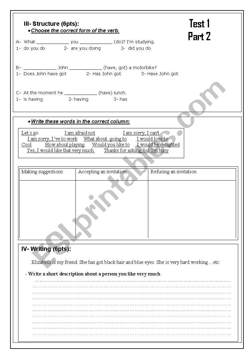 test (part2) worksheet