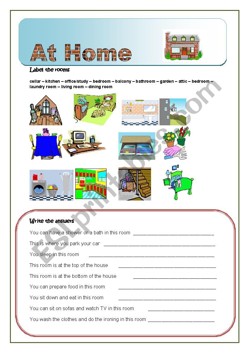 At Home worksheet