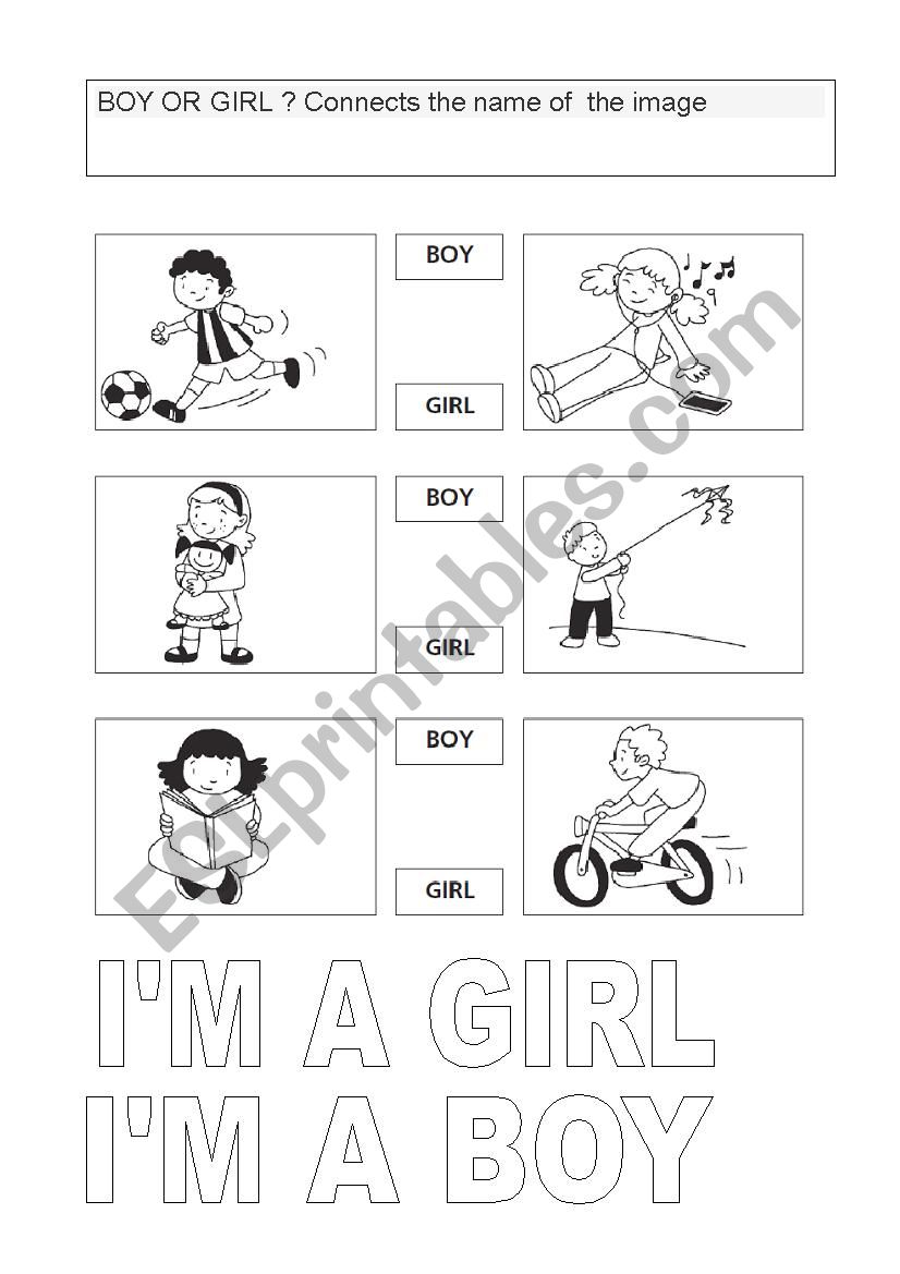 boy and girls worksheet