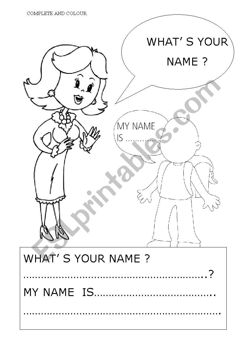 YOUR  NAME worksheet