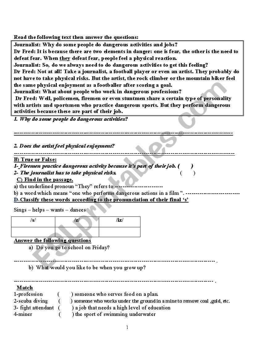 7th grade exam worksheet