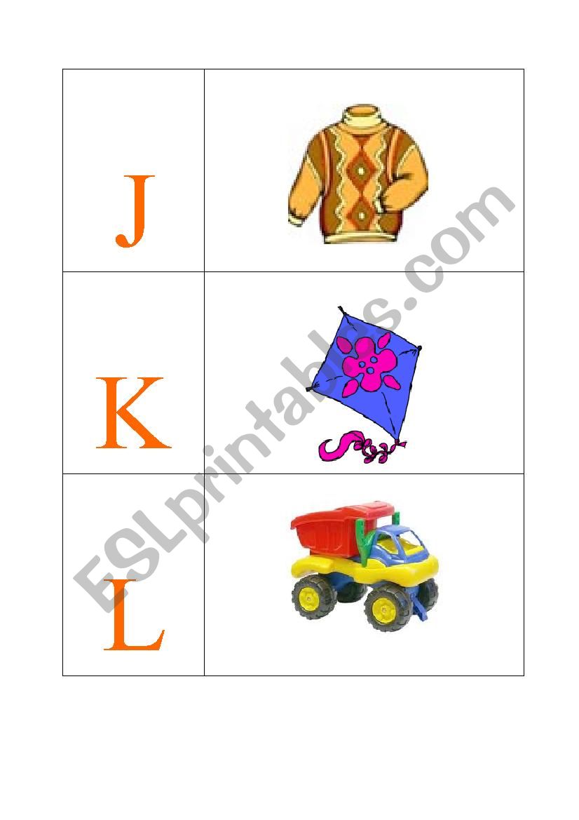 THE ALPHABET MEMORY GAME_2 ESL worksheet by krozej