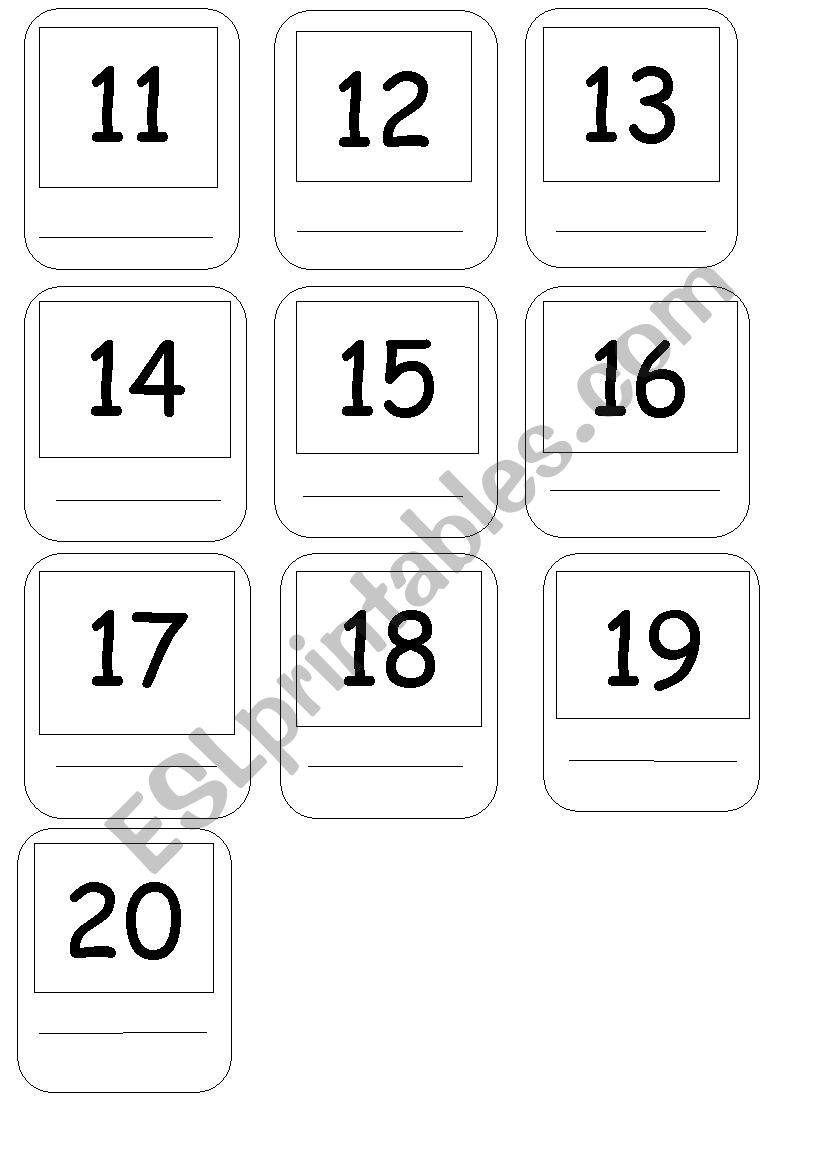 numbers 11-20 worksheet