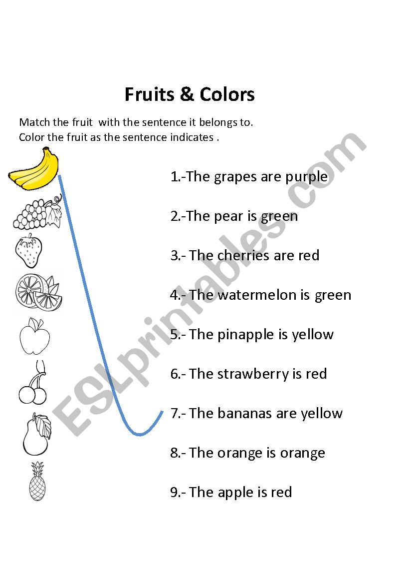Fruits & Colors worksheet