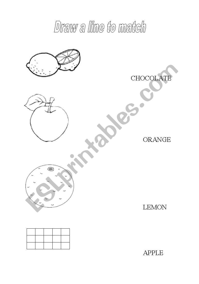 food match worksheet