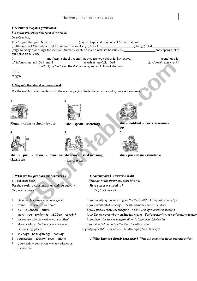 The Present Perfect worksheet