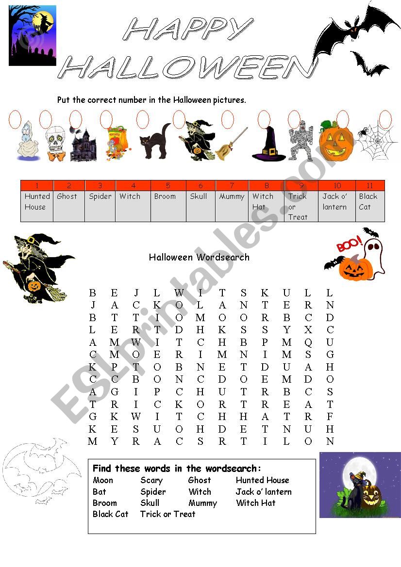 Halloween worksheet