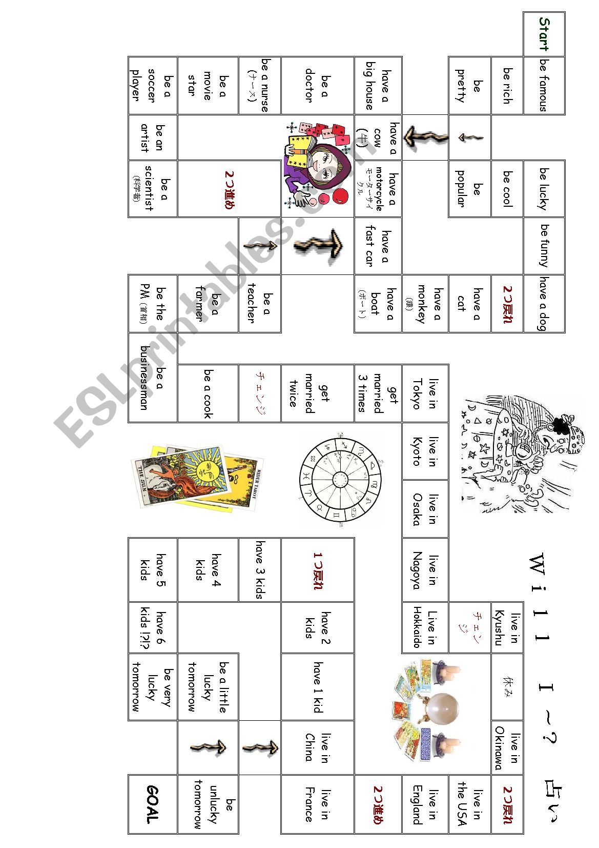 Future Tense Board Game worksheet