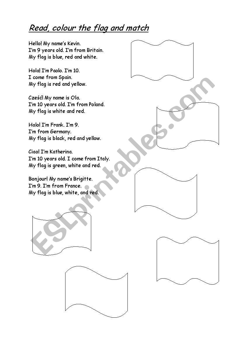 flags and nationalities worksheet