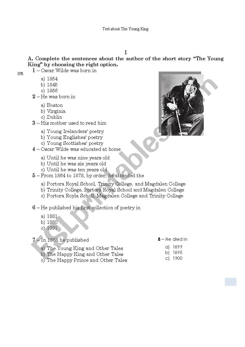 Oscar Wilde  worksheet