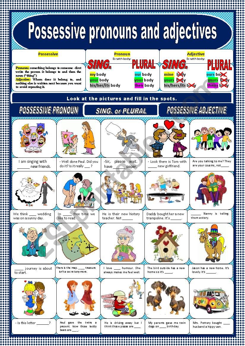 Possessive Pronouns and Adjectives