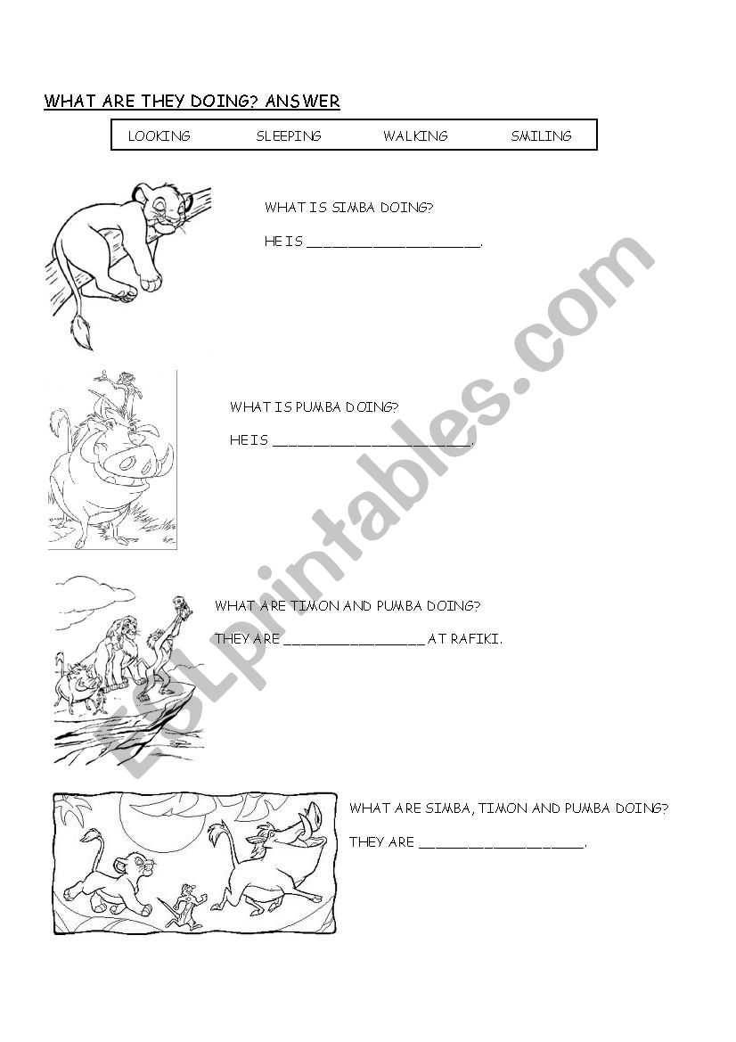 Present Continuous- basic practice