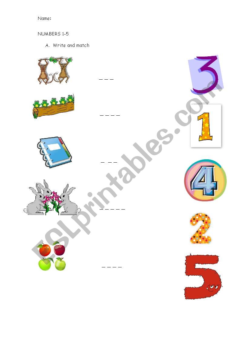 numbers 1-5 worksheet