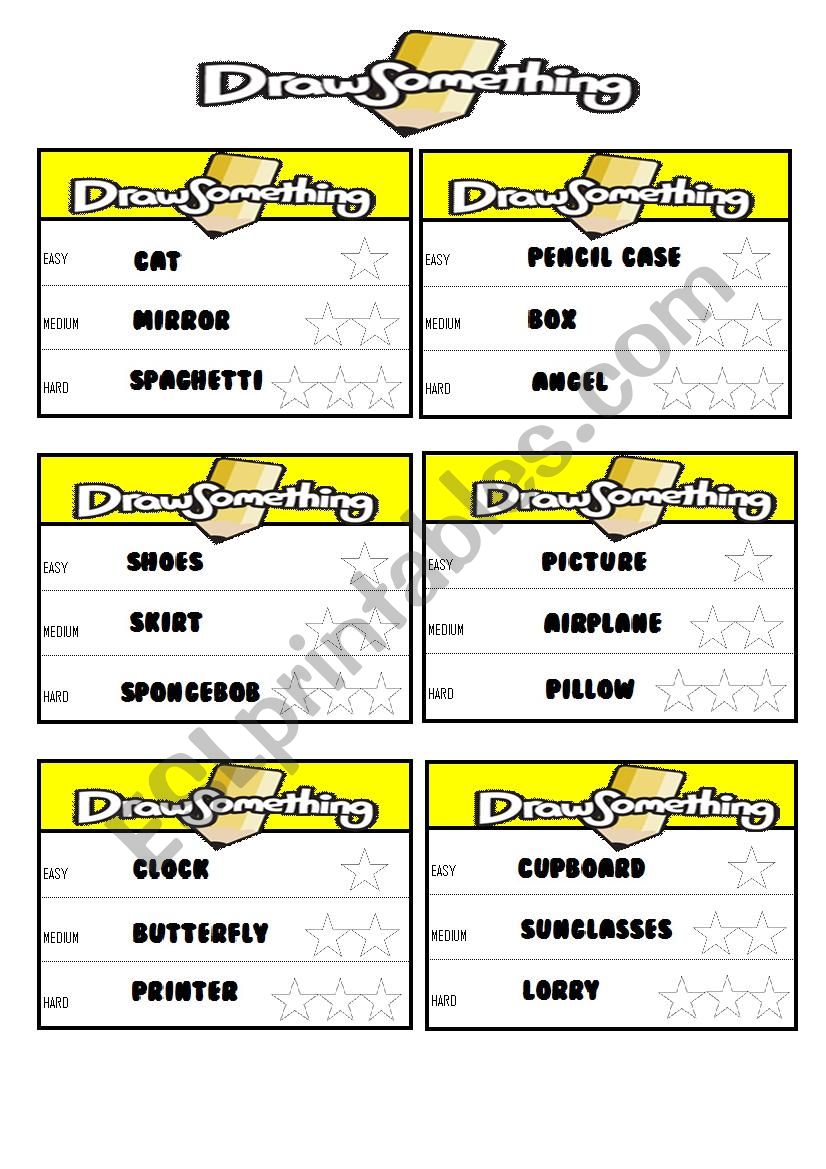 Draw something cards ( 2 ) worksheet