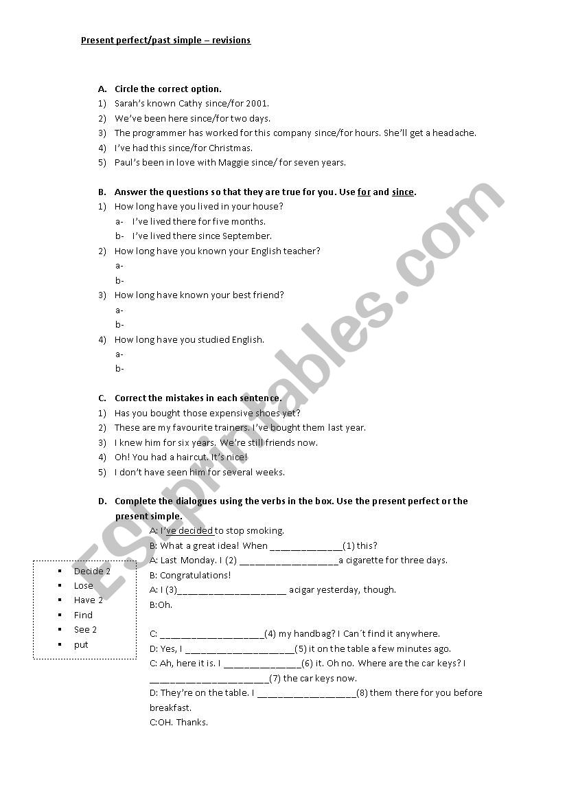 Function Of A Verbs Worksheet