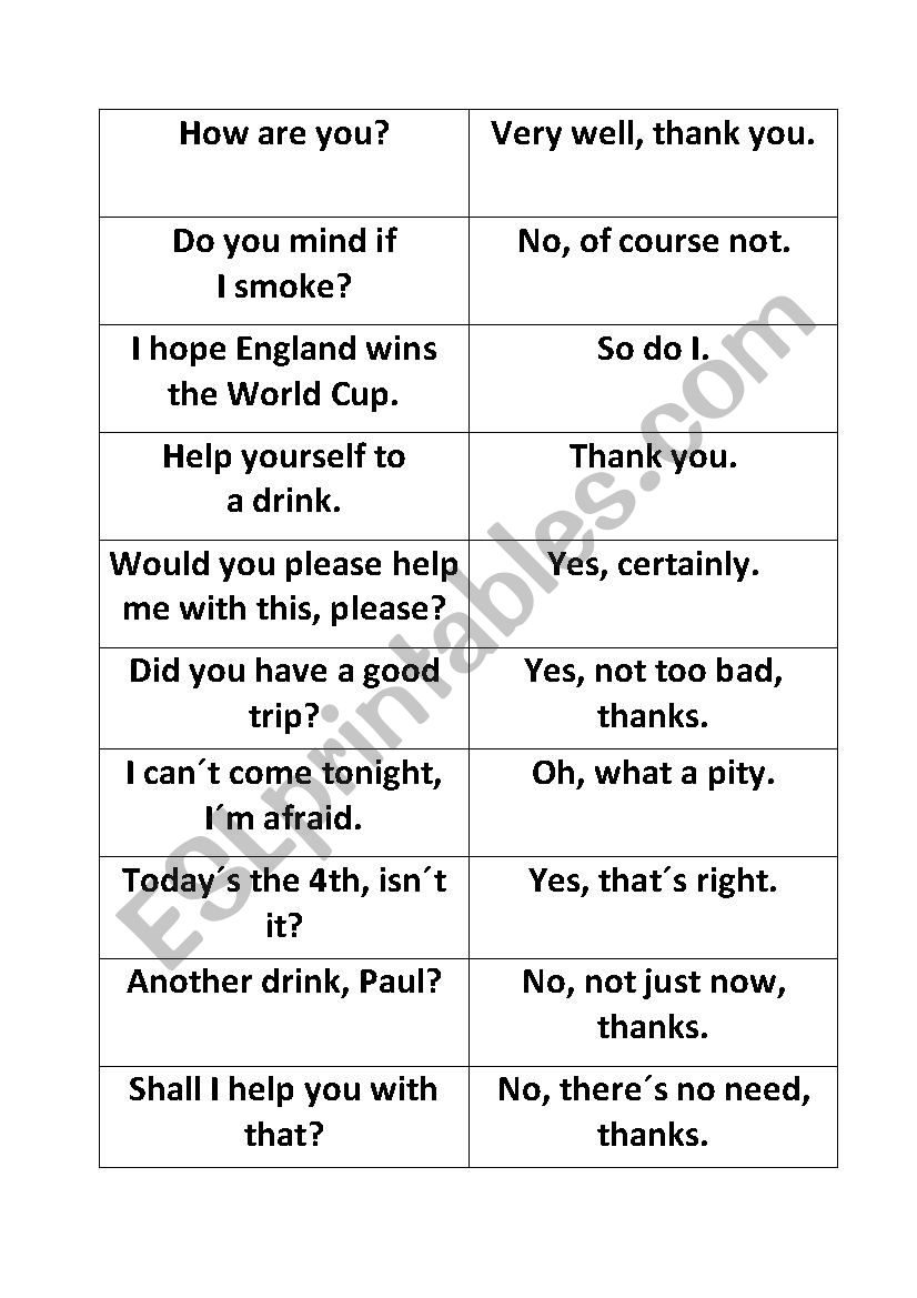 MINI DIALOGUES worksheet