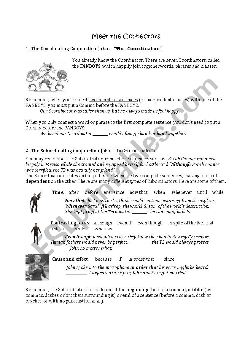 Meet the Connectors worksheet