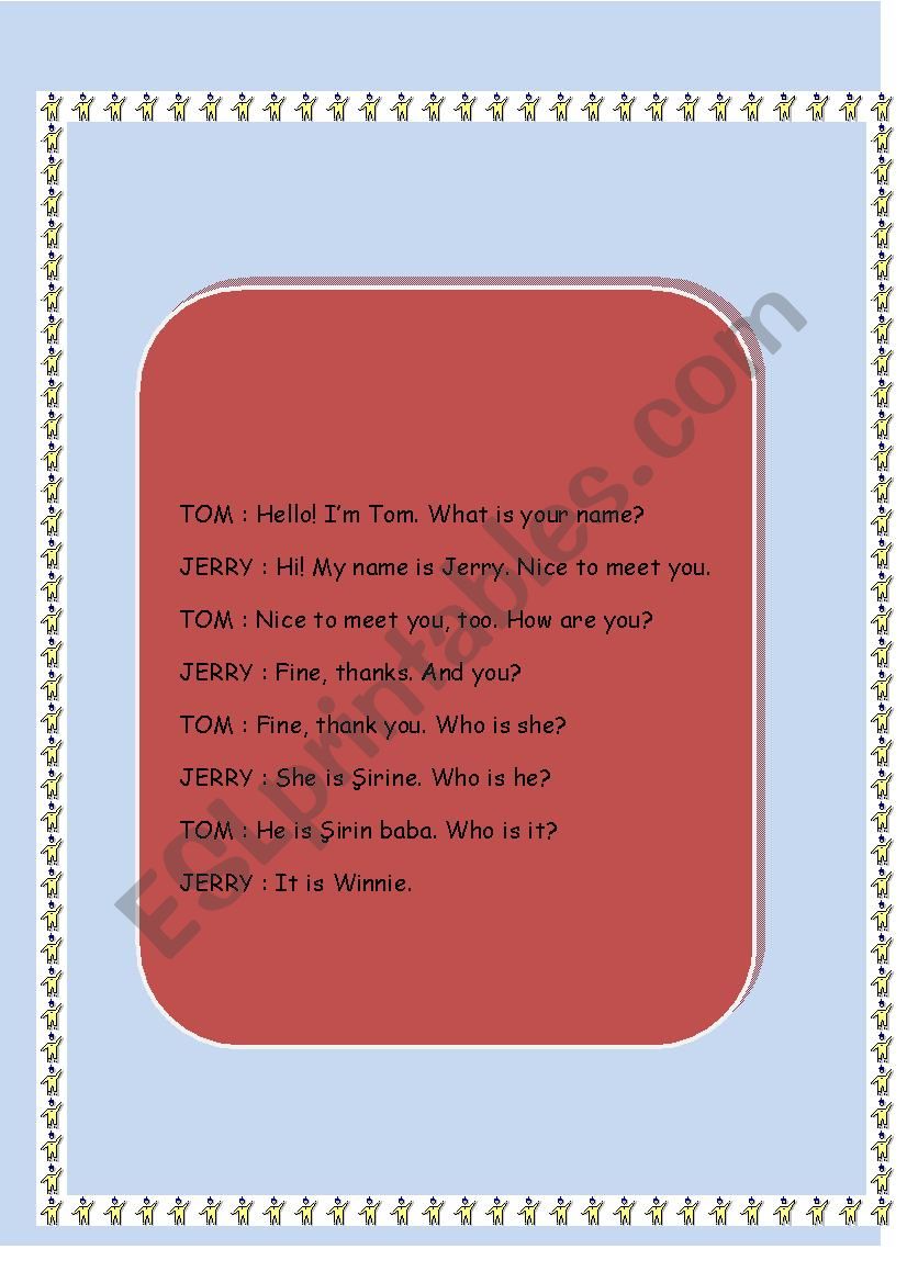 greetings worksheet