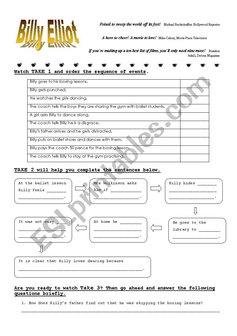 Billy Elliot worksheet