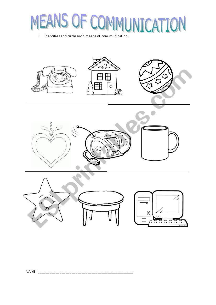 means of communication worksheet