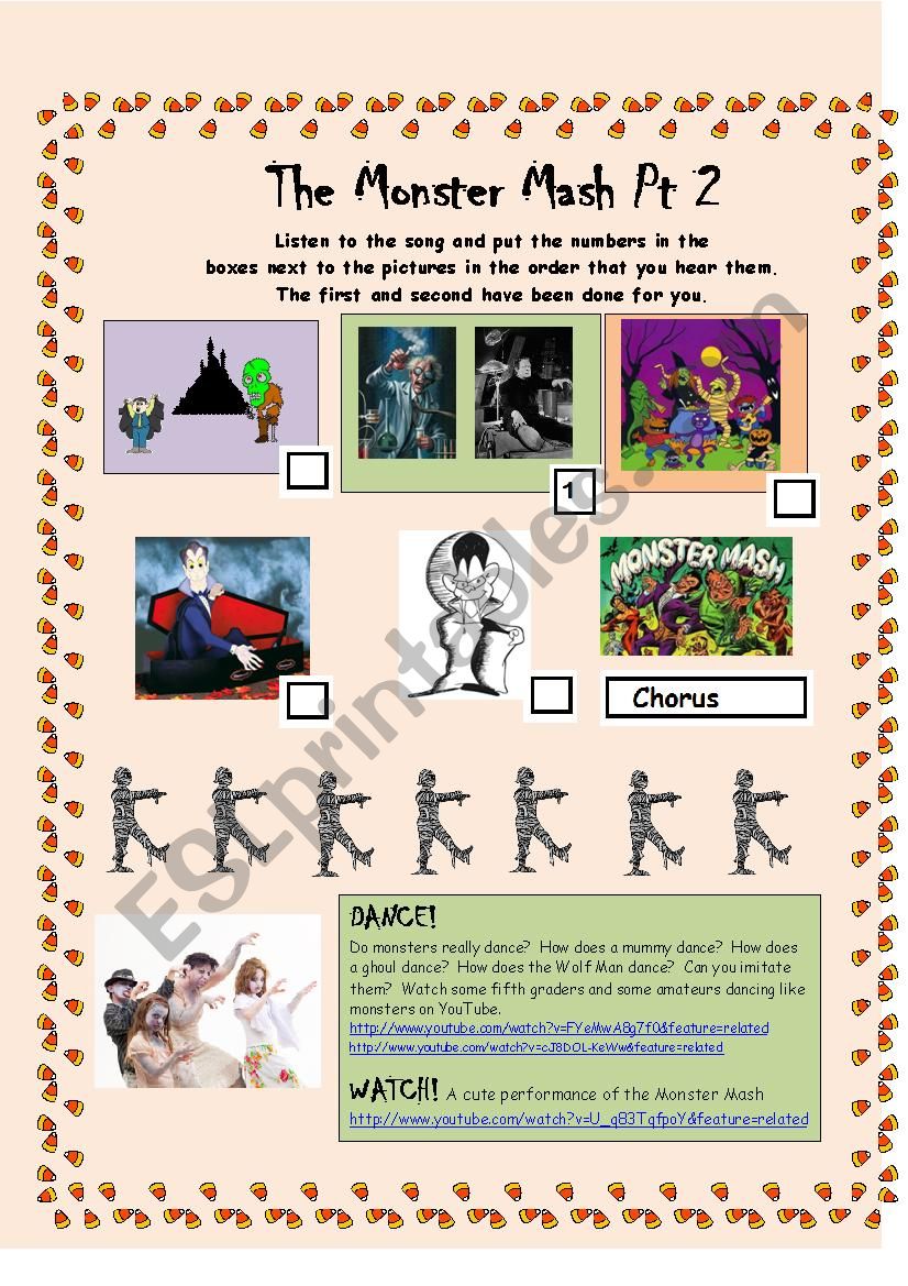 Monster Mash Part 2 worksheet