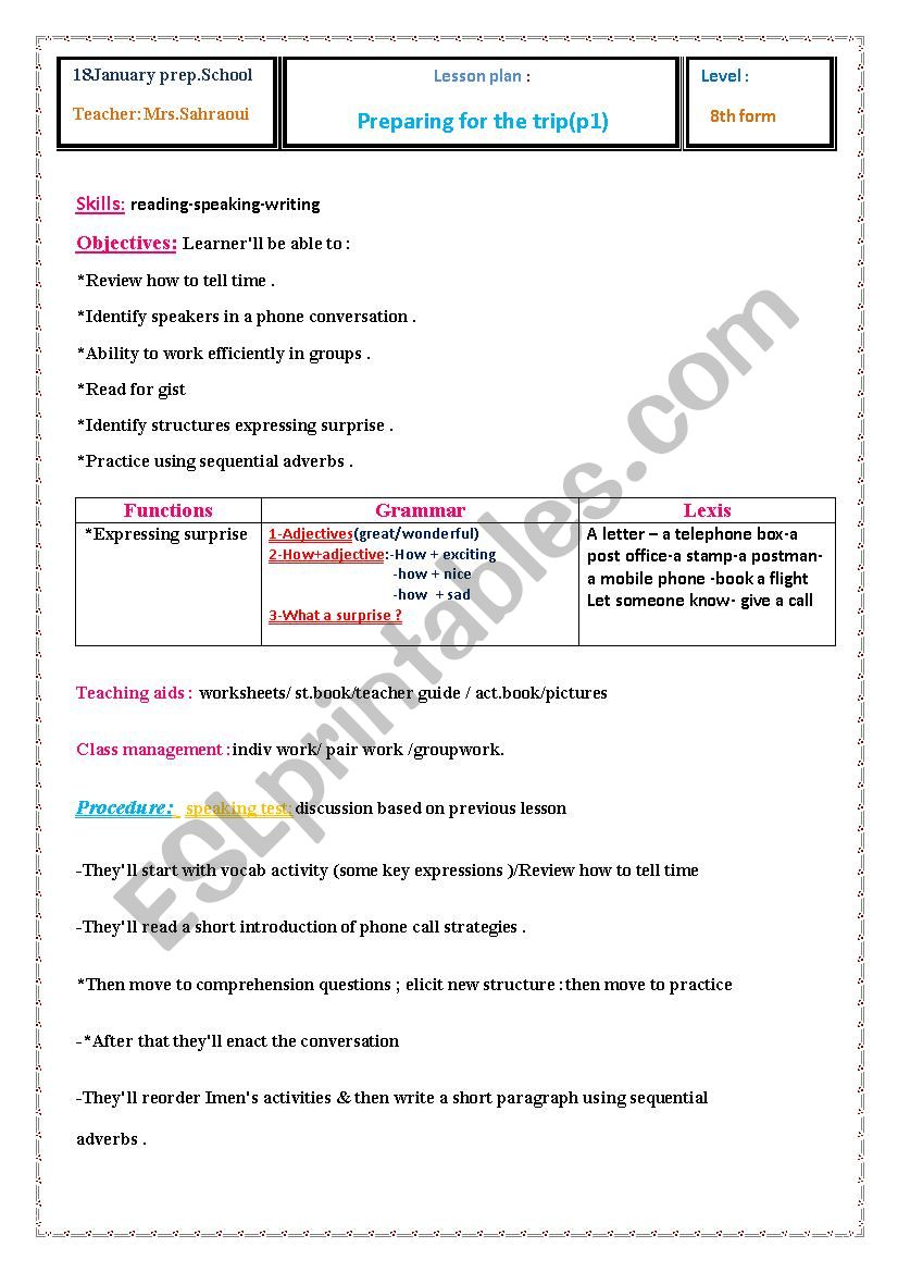 lesson plan of the worksheet can she go to london?