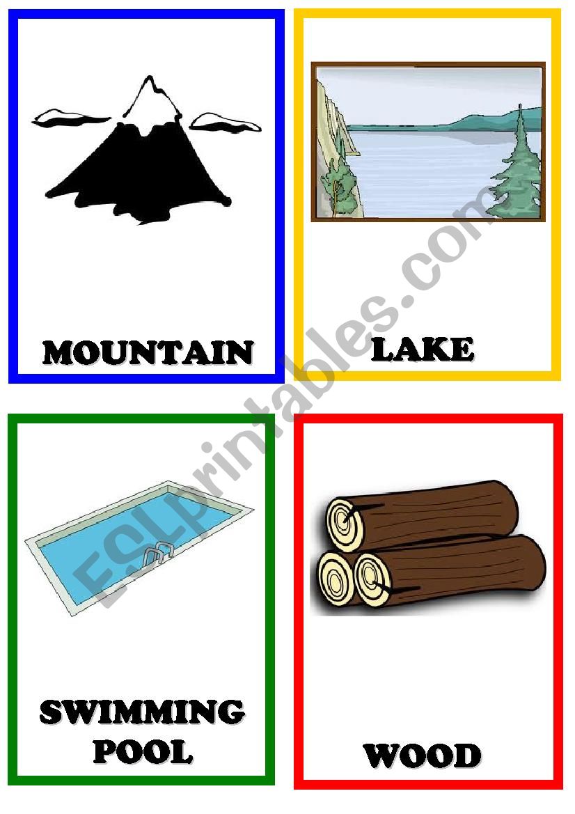 Camping flashcards worksheet