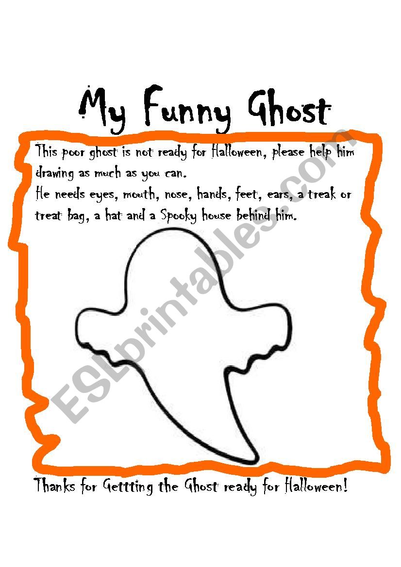 My Funny Ghost - Halloween worksheet