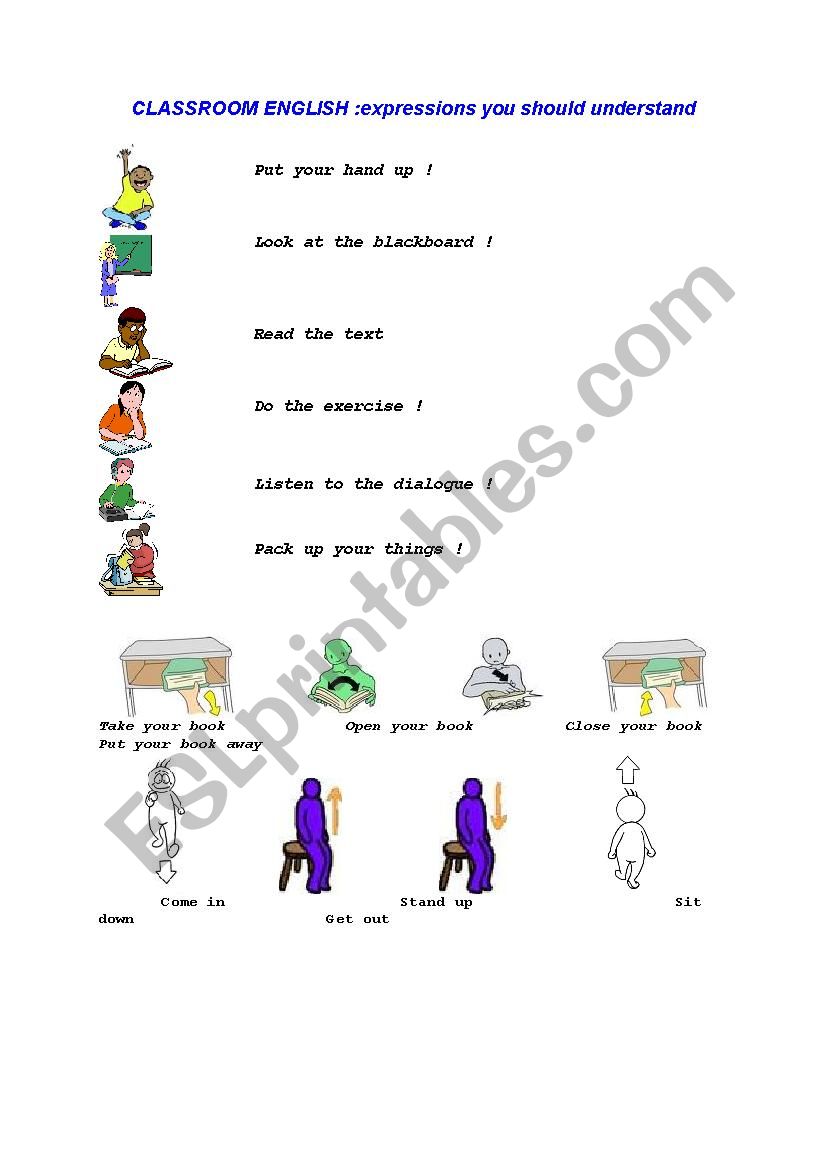 Classroom English  worksheet
